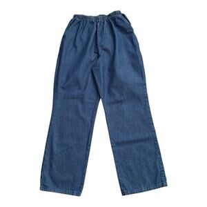 CHIC Womens Petite Size 8P Vintage High Rise Pull On Mom Blue Jeans 27" Inseam